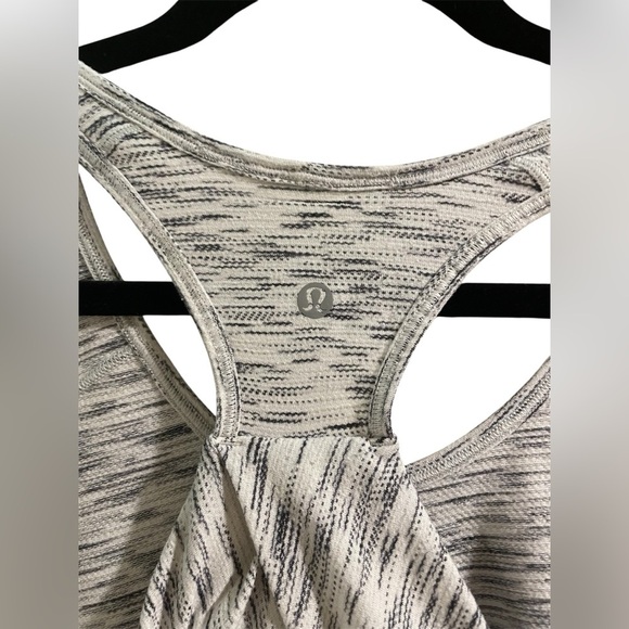Lululemon Marled Gray Racerback Tank Top Size 4 - Picture 3 of 3